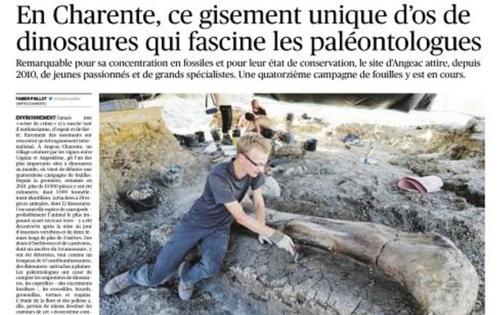 I dinosauri di Angeac-Charente affascinano il quotidiano Le Figaro