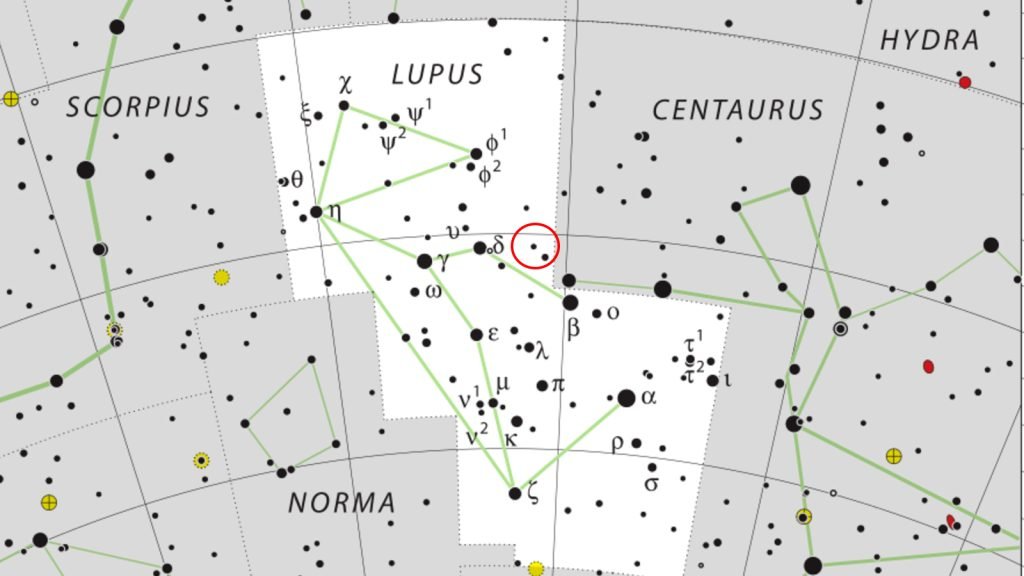 Posizione della stella nova