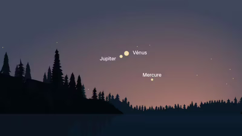 Mercurio, Venere e Giove